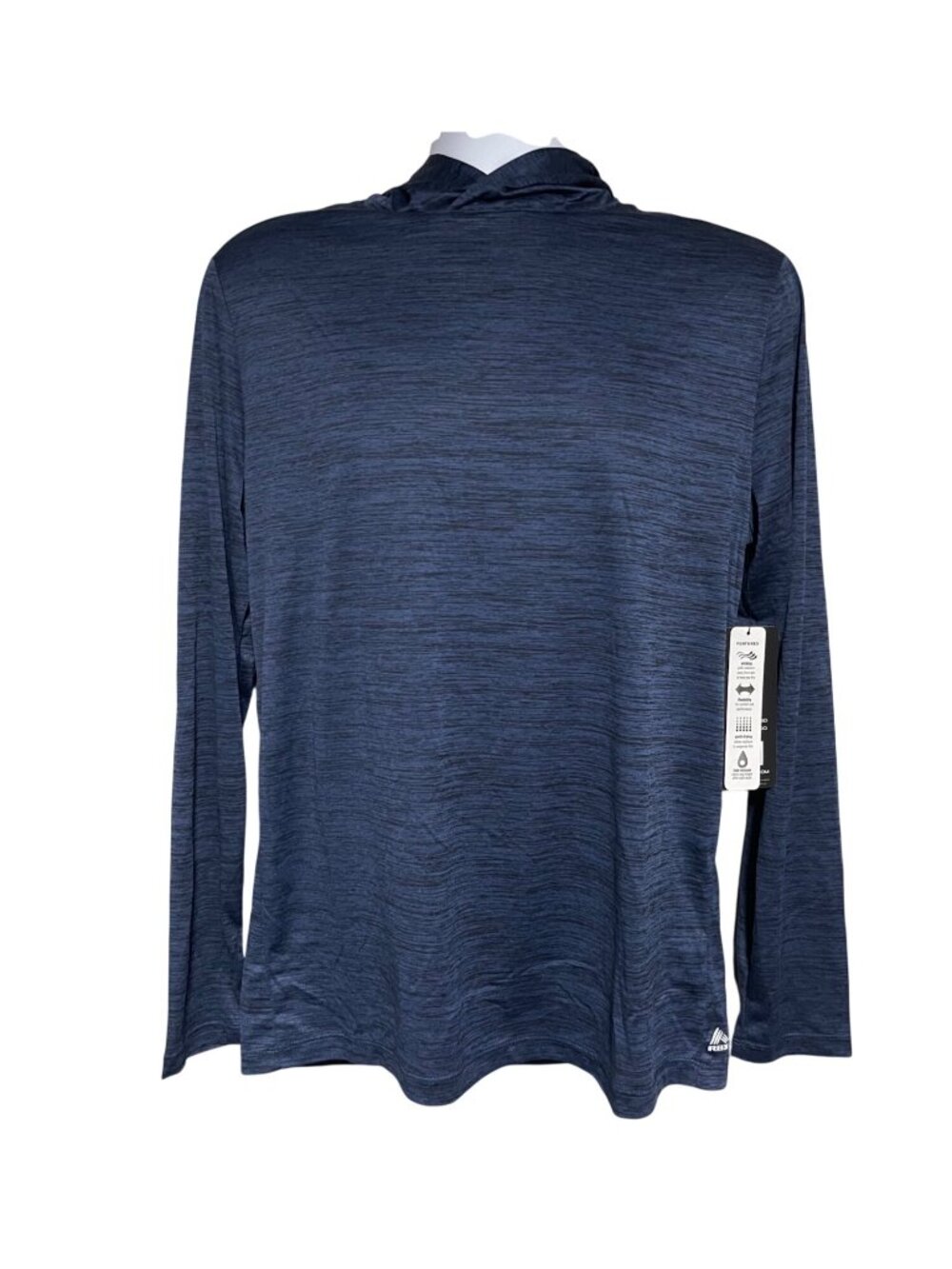 RBX Train Performance Hoodie Mens M Blue Space Dye Athleisure Activewear